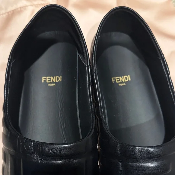 Fendi Black Embossed Women’s Loafers - Picture 2 of 5